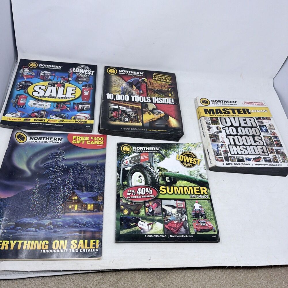 Lot of 5 Northern Tool + Equipment Catalog 1008 1101 1111 1007 1201